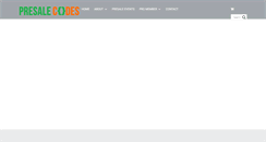 Desktop Screenshot of presalecodes.com